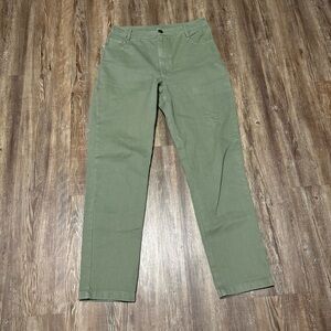 Lucy & Yak Straight Leg Jeans Women's 28 Organic Cotton High Rise in Army Green
